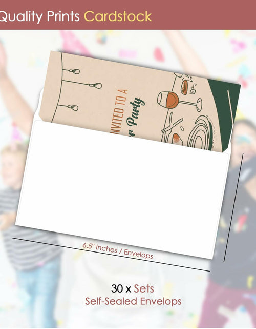 Load image into Gallery viewer, VAVINCI Video Gamer Birthday Invitations 30 Set Red Blue with Envelopes
