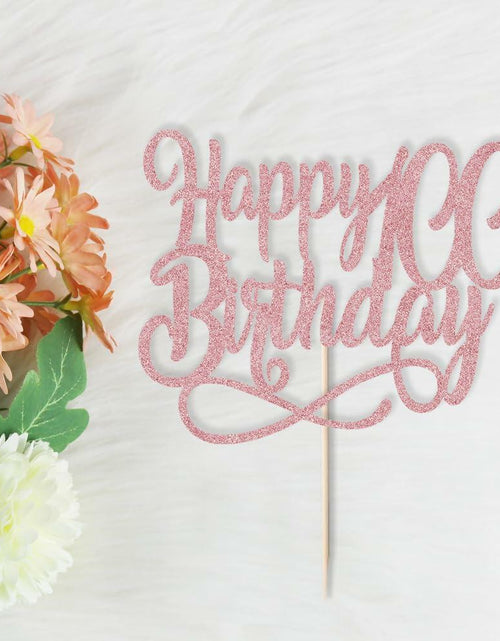 Load image into Gallery viewer, Qertesl Happy 75th Birthday Cake Topper Rose Gold Paper 1 Item Party Decor
