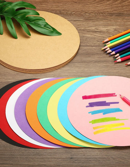 Load image into Gallery viewer, PATIKIL 13-inch Round Cardboard Paper Circles 40 Pcs Yellow DIY Crafts
