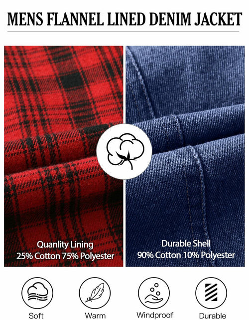 Load image into Gallery viewer, KAVIANA Men's Denim Jacket Flannel Lined Snap Closure Navy Blue Size XX-L
