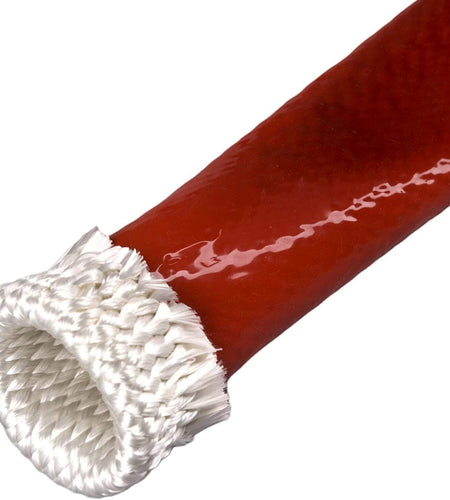 Ummickl 1" ID Silicone Coated Fiberglass Heat Sleeve 3.3ft Red