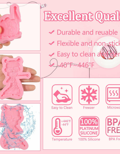 Load image into Gallery viewer, ICNYEKl 5 Pcs Cartoon Chocolate Fondant Silicone Molds Cake Decor Baking

