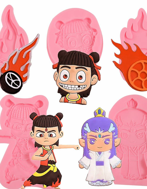 Load image into Gallery viewer, ICNYEKl 5 Pcs Cartoon Chocolate Fondant Silicone Molds Cake Decor Baking

