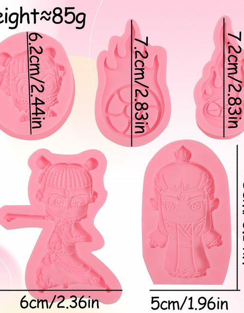 Load image into Gallery viewer, ICNYEKl 5 Pcs Cartoon Chocolate Fondant Silicone Molds Cake Decor Baking

