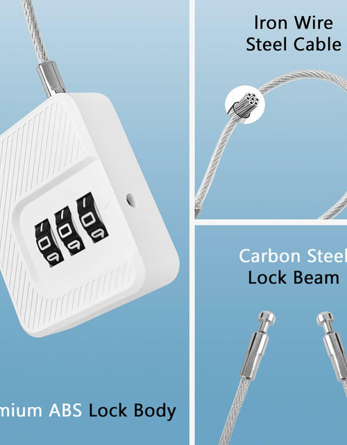 Load image into Gallery viewer, Coipdfty 3-Digit Combination Lock with Flexible Steel Cable Waterproof Black 1
