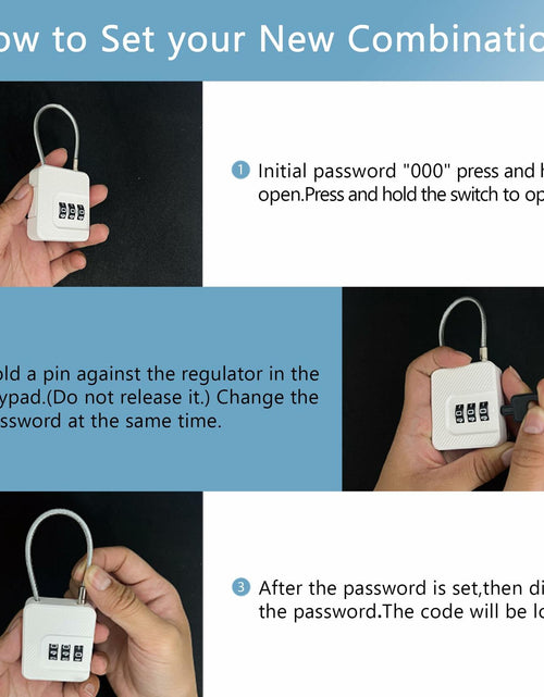 Load image into Gallery viewer, Coipdfty 3-Digit Combination Lock with Flexible Steel Cable Waterproof Black 1
