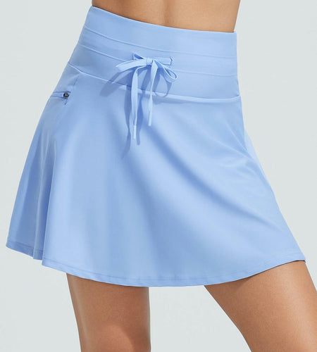 baleaf Women's Swim Skirt High Waisted Tummy Control Light Blue Size 2XL