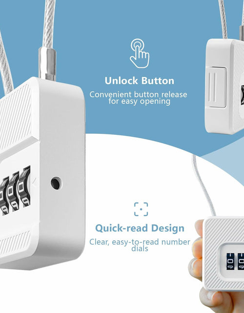 Load image into Gallery viewer, Coipdfty 3-Digit Combination Lock with Flexible Steel Cable Waterproof Black 1
