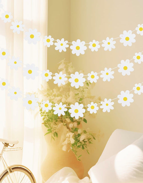 Load image into Gallery viewer, YQQYG Daisy Banner Garland 4 PCS White Paper Party Decor
