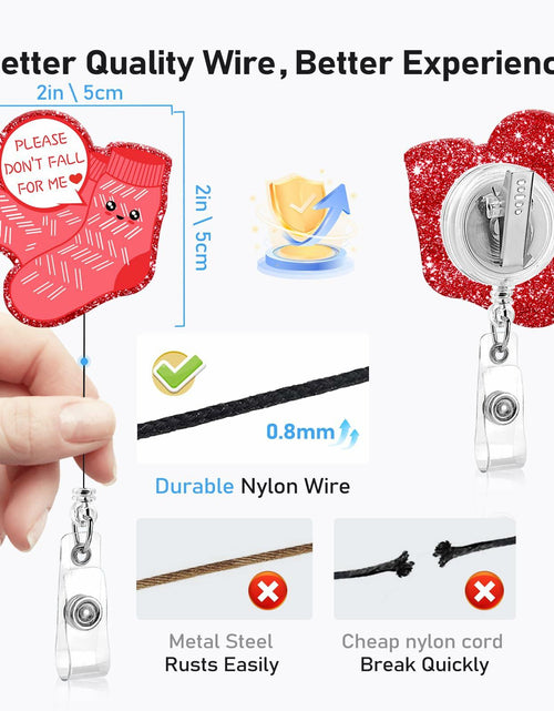 Load image into Gallery viewer, Gisscive Don't Fall for Me Badge Reel Holder Retractable Swivel Clip Red
