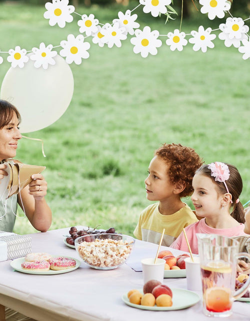 Load image into Gallery viewer, YQQYG Daisy Banner Garland 4 PCS White Paper Party Decor
