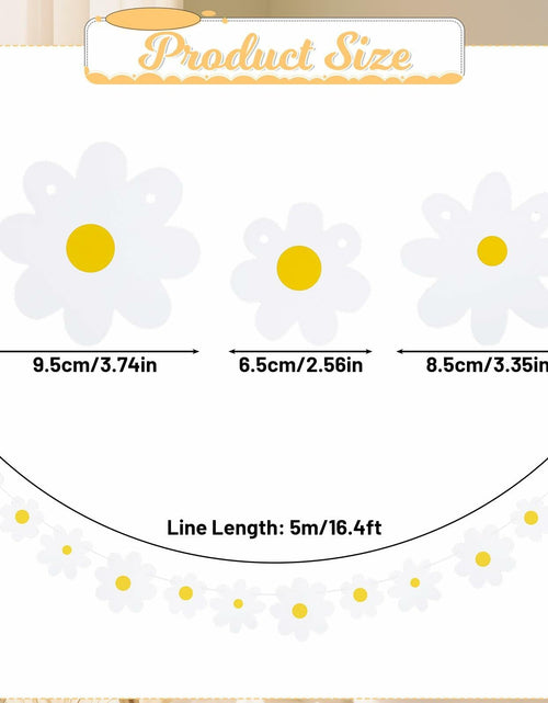 Load image into Gallery viewer, YQQYG Daisy Banner Garland 4 PCS White Paper Party Decor
