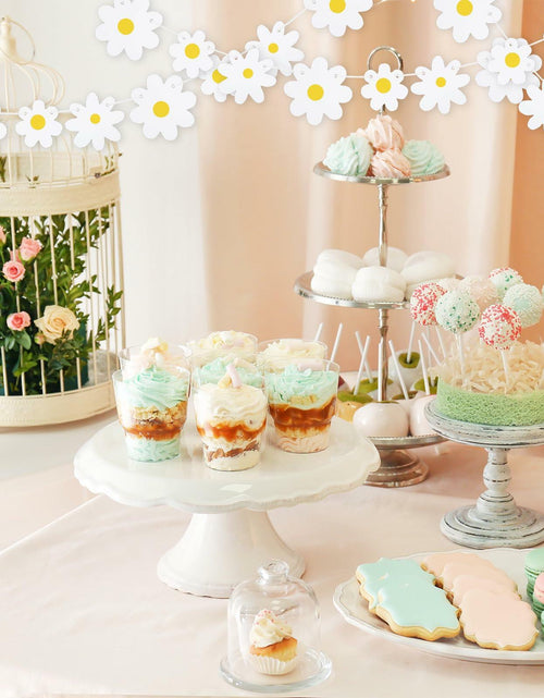 Load image into Gallery viewer, YQQYG Daisy Banner Garland 4 PCS White Paper Party Decor

