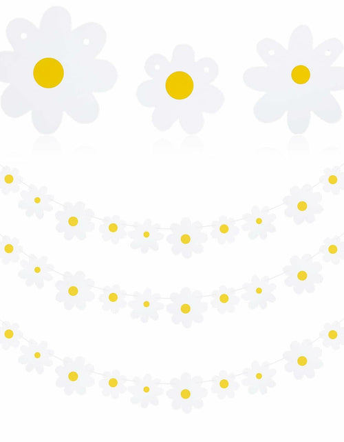 Load image into Gallery viewer, YQQYG Daisy Banner Garland 4 PCS White Paper Party Decor
