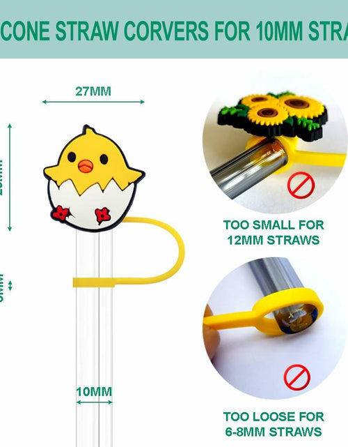 Load image into Gallery viewer, STRACOUPI Silicone Straw Covers for Stanley Cup 2PCS Black Reusable

