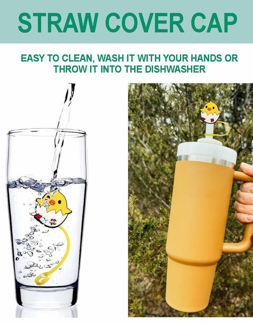Load image into Gallery viewer, STRACOUPI Silicone Straw Covers for Stanley Cup 2PCS Black Reusable
