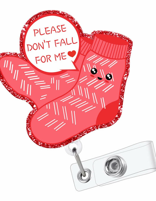Load image into Gallery viewer, Gisscive Don't Fall for Me Badge Reel Holder Retractable Swivel Clip Red
