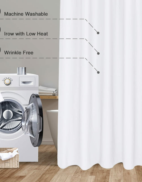 Load image into Gallery viewer, EurCross Fabric Shower Curtain Liner 72x84 White Water-Repellent Polyester

