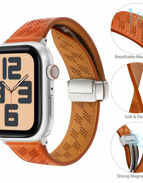 Load image into Gallery viewer, Limque Magnetic Genuine Leather Watch Band for Apple Watch 38-49mm
