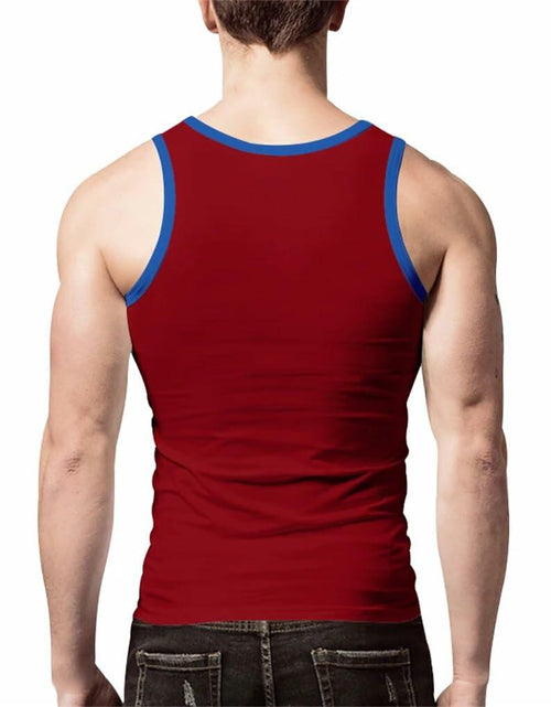 Load image into Gallery viewer, Generic Men's Round Neck Contrasting Splicing Slim Fit Sports Tank Top Black XXL
