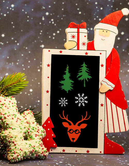 Load image into Gallery viewer, Suartus Christmas Stencils 16pcs Pine Trees Snowflake Elk Santa Reusable
