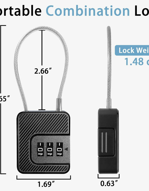 Load image into Gallery viewer, Coipdfty 3-Digit Combination Lock Flexible Steel Cable Waterproof Black 2-Pack
