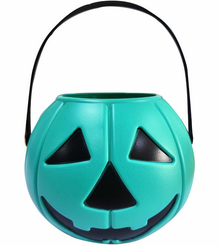 DQFAQYY Teal Pumpkin Bucket 7" Plastic Halloween Candy Bowl 7x7x5.5in