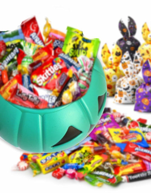 Load image into Gallery viewer, DQFAQYY Teal Pumpkin Bucket 7" Plastic Halloween Candy Bowl 7x7x5.5in
