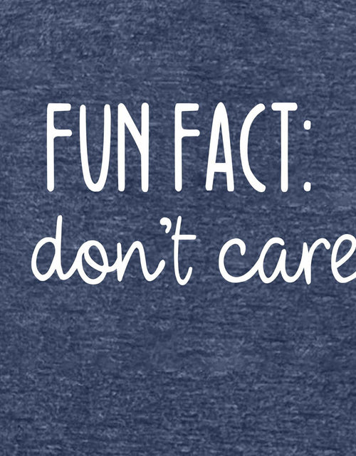 Load image into Gallery viewer, LOOKFACE Women Short Sleeve Fun FACT Graphic Tee Heather Navy Size XL
