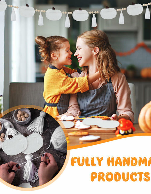 Load image into Gallery viewer, Breling 6ft White Felt Pumpkin Garland Fall Thanksgiving Neutral Decor
