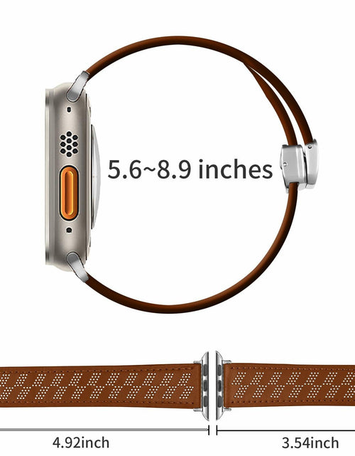 Load image into Gallery viewer, Limque Magnetic Genuine Leather Watch Band for Apple Watch 38-49mm
