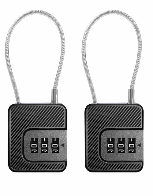 Load image into Gallery viewer, Coipdfty 3-Digit Combination Lock Flexible Steel Cable Waterproof Black 2-Pack

