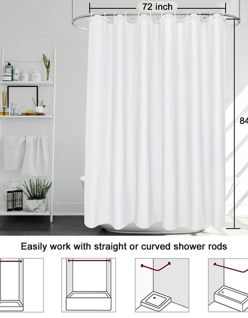 Load image into Gallery viewer, EurCross Fabric Shower Curtain Liner 72x84 White Water-Repellent Polyester

