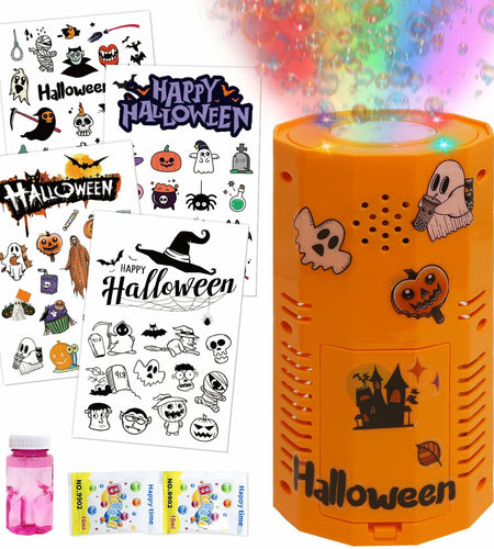 KYUKUDZ Halloween Bubble Machine Portable Automatic Lights Spooky Sound