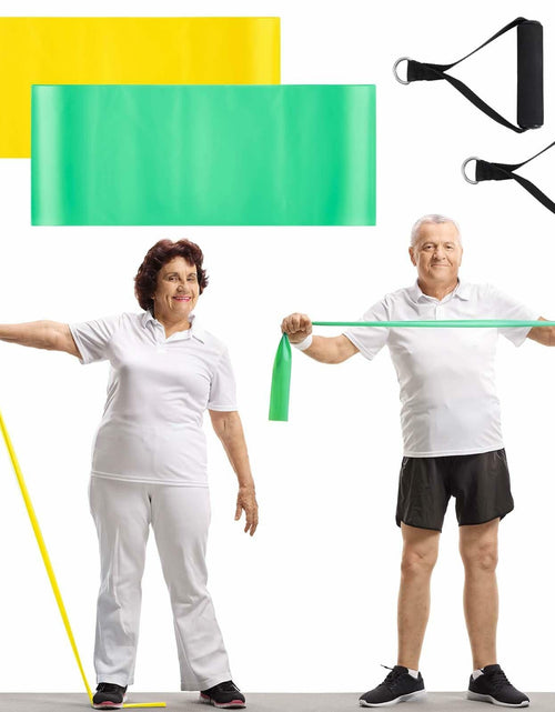 Load image into Gallery viewer, Relaxgiant 2pcs Resistance Bands with Handles Chair Exercise Yellow Green
