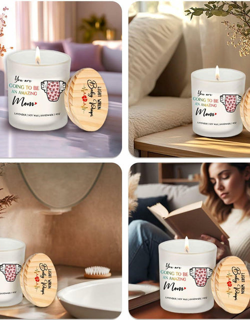 Load image into Gallery viewer, DOSINY Lavender Scented Candle 9Oz Soy Wax Gift for New Mom Funny Expecting
