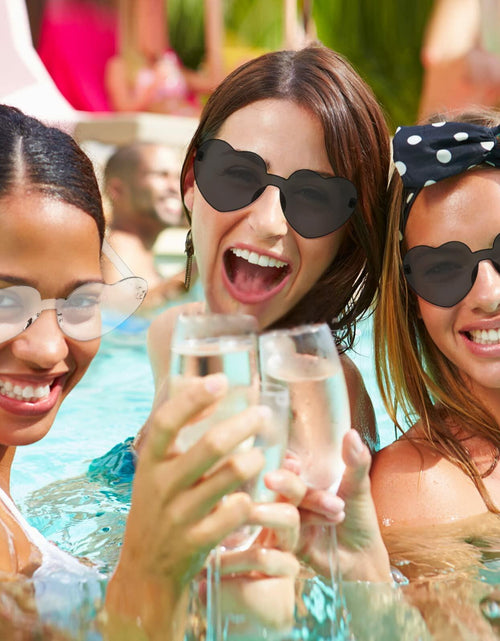Load image into Gallery viewer, MGupzao 8 Pack Heart Shaped Sunglasses Frameless Black &amp; Translucent
