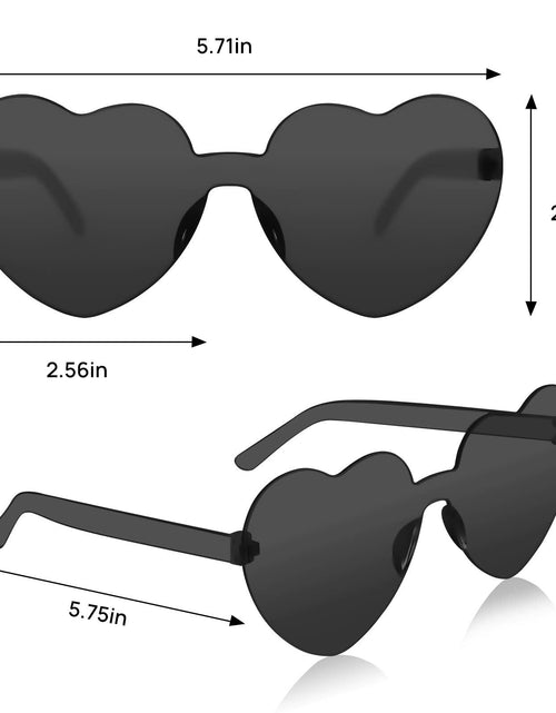 Load image into Gallery viewer, MGupzao 8 Pack Heart Shaped Sunglasses Frameless Black &amp; Translucent
