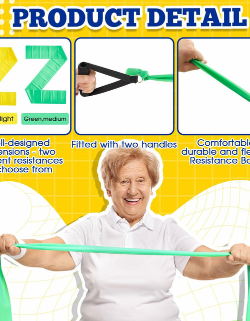 Load image into Gallery viewer, Relaxgiant 2pcs Resistance Bands with Handles Chair Exercise Yellow Green
