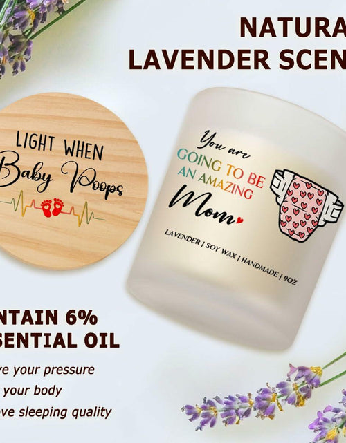 Load image into Gallery viewer, DOSINY Lavender Scented Candle 9Oz Soy Wax Gift for New Mom Funny Expecting
