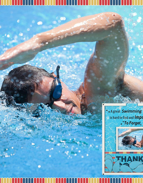 Load image into Gallery viewer, Yuntau Swimming Coach Frame Plaque Blue Wood Chips Signature Pen Gift
