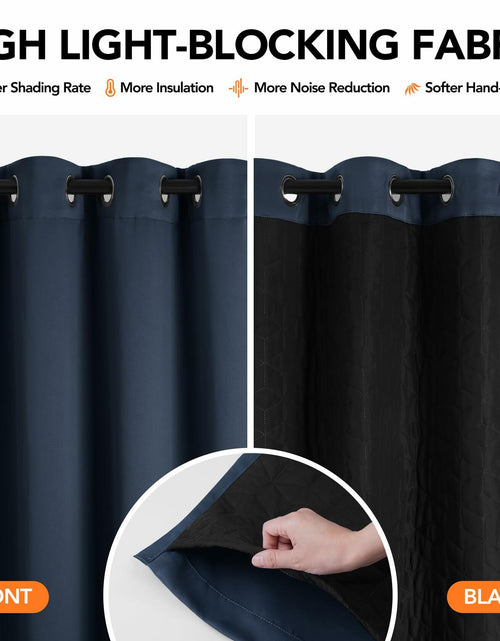 Load image into Gallery viewer, Deconovo Blackout Door Curtain Double Layer Insulated Navy 38x80 1 Panel
