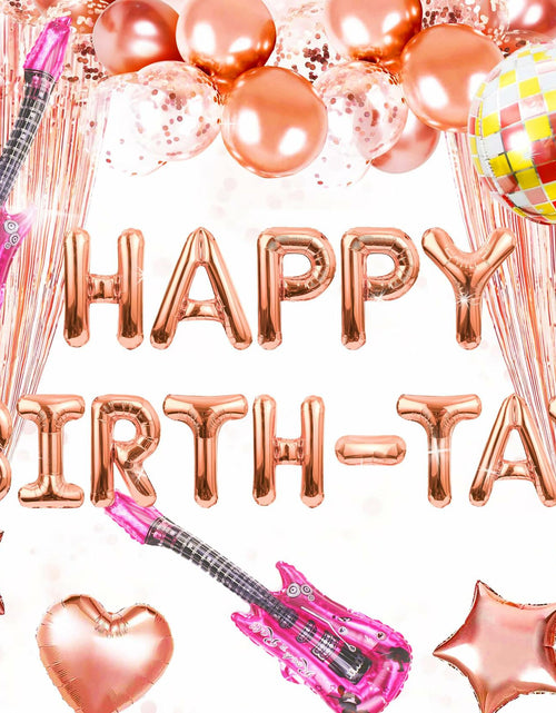Load image into Gallery viewer, GallaRato 31 PCS Singer Birthday Balloons Decorations Rose Gold Pink Silver

