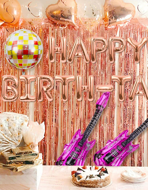 Load image into Gallery viewer, GallaRato 31 PCS Singer Birthday Balloons Decorations Rose Gold Pink Silver
