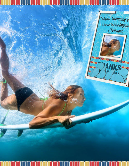 Load image into Gallery viewer, Yuntau Swimming Coach Frame Plaque Blue Wood Chips Signature Pen Gift
