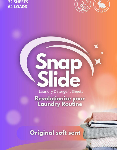 Load image into Gallery viewer, Snap Slide Laundry Detergent Sheets 64 Loads White Eco-Friendly Hypoallergenic
