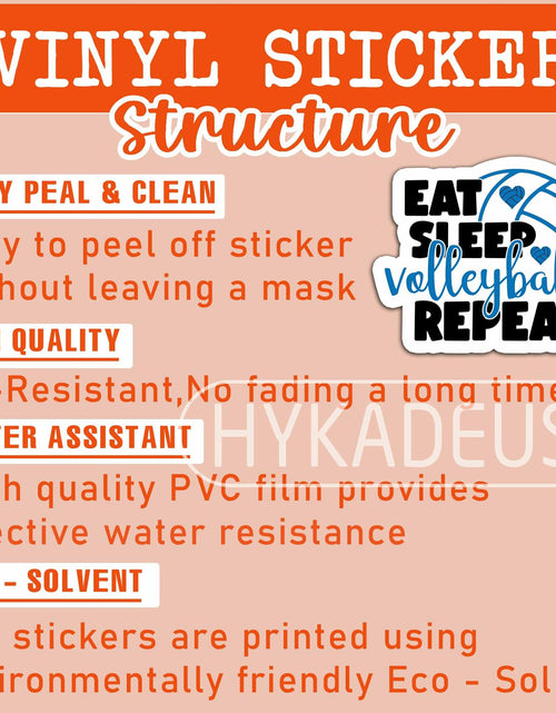 Load image into Gallery viewer, HYKADEUS Funny Volleyball Stickers 3"x2.2" Waterproof Vinyl Decals 3Pcs Retro
