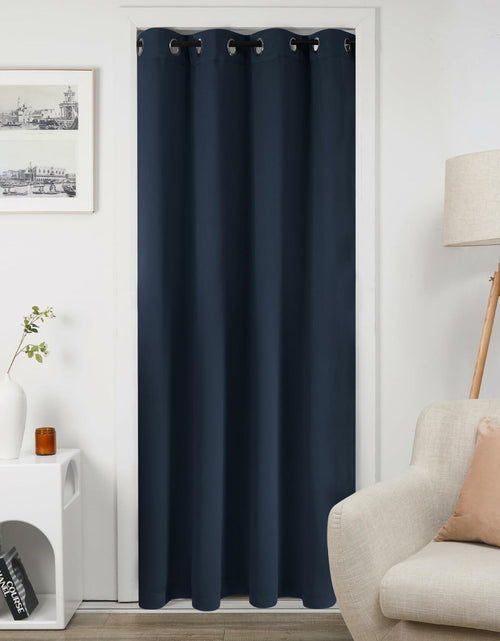 Load image into Gallery viewer, Deconovo Blackout Door Curtain Double Layer Insulated Navy 38x80 1 Panel
