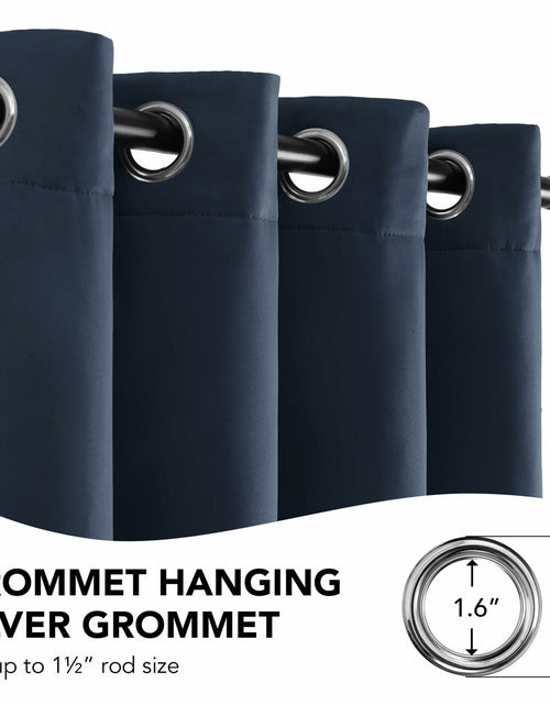 Load image into Gallery viewer, Deconovo Blackout Door Curtain Double Layer Insulated Navy 38x80 1 Panel
