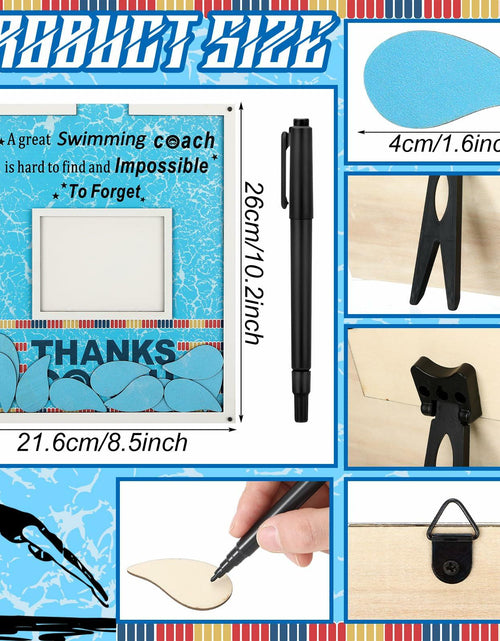 Load image into Gallery viewer, Yuntau Swimming Coach Frame Plaque Blue Wood Chips Signature Pen Gift
